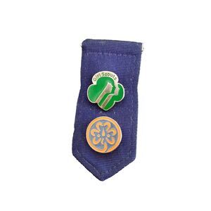 Girl Scouts Membership Lapel Pins Green Gold and Blue and Orange